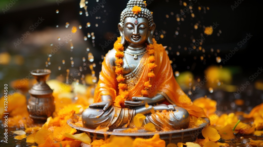 Buddha Statue Water Ceremony Songkran Festival ,Bright Background, Background Hd Buddha Statue Water Ceremony Songkran Festival ,Bright Background, Background Hd