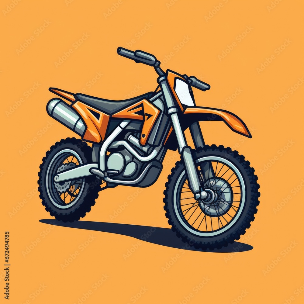 Trail bike icon illustration, AI generated Image