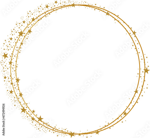 Round frame with double layers with gold stars sprinkles 5