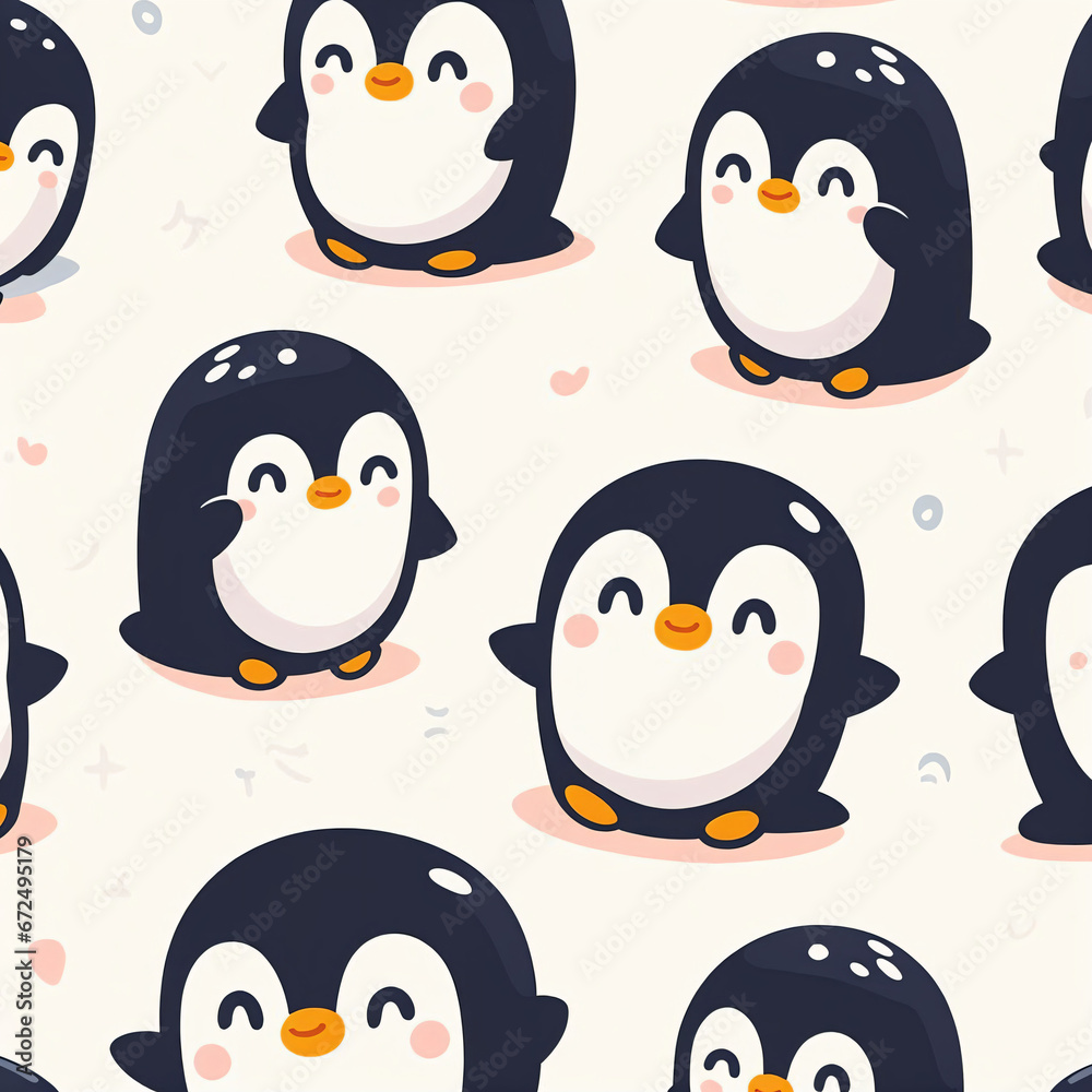Obraz premium pattern with penguins - Generative AI