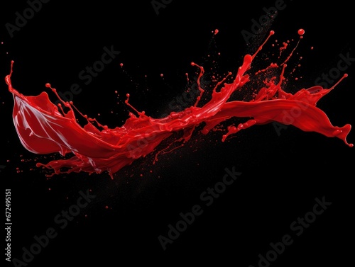 red paint splash on black background