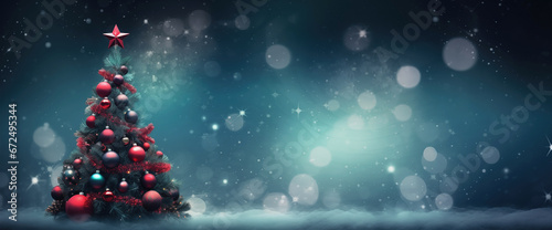 Christmas tree on a background with copy space.