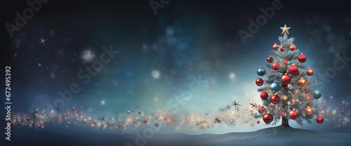 Christmas tree on a background with copy space.