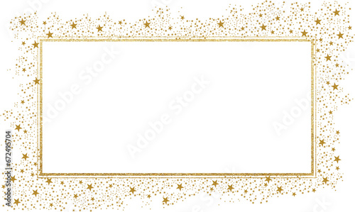 Square or rectangular Gold Frame with Sparkling stars 7