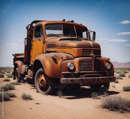 old rusty truck in the desert © bugrakaan