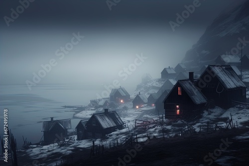 A spooky village covered in snow. Great for stories of fantasy, horror, crime, winter, mystery and more. 