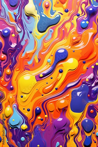 Vibrant background multiple colors of paint splattered in an abstract pattern  AI-generated.