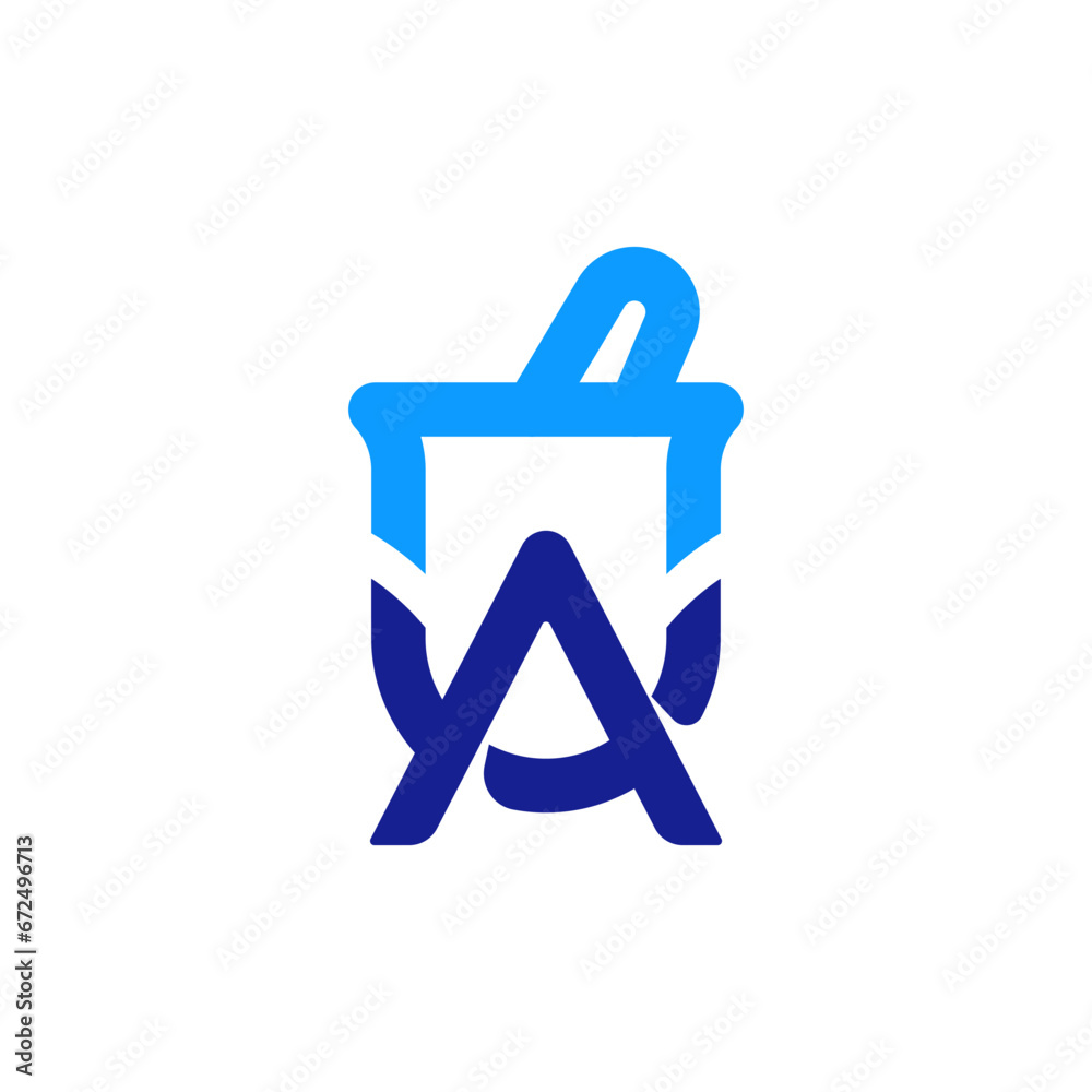 Letter A with Abstract Lab Logo Vector Illustration Letter A with Abstract Lab Logo Vector Illustration