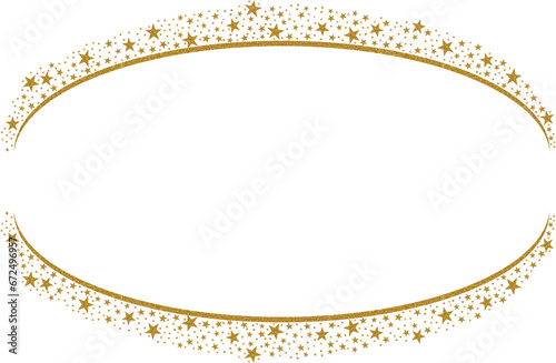 Oval frame with double layers with gold stars sprinkles 12