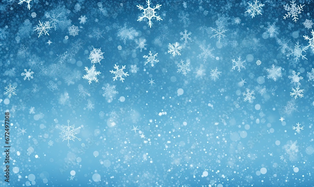 Snowflakes on blue background