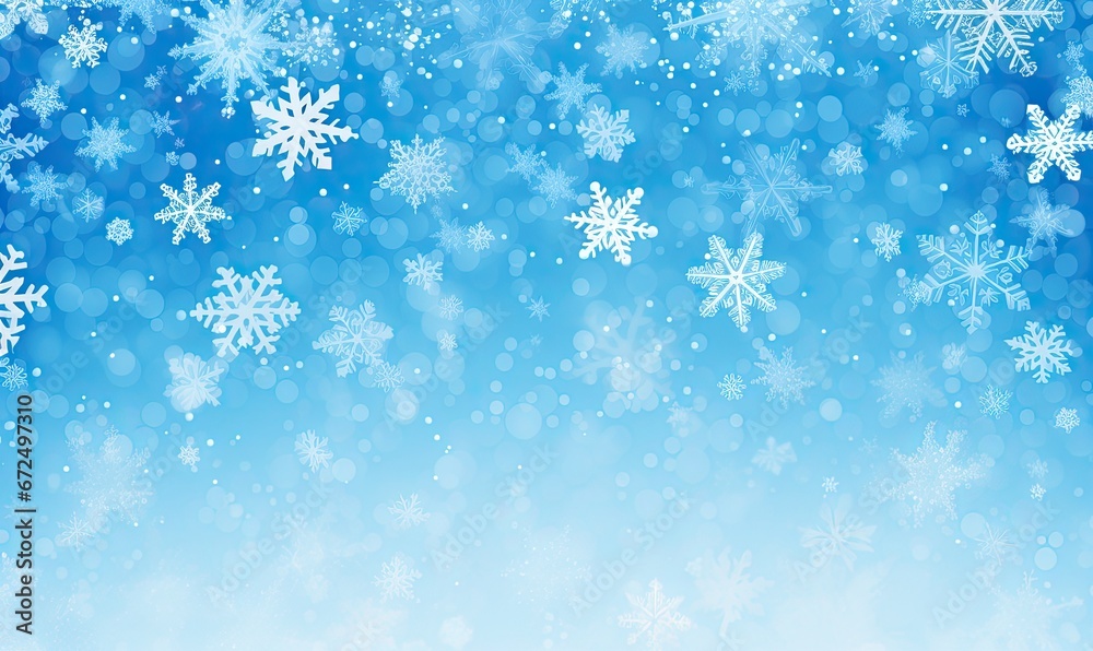 Snowflakes on blue background
