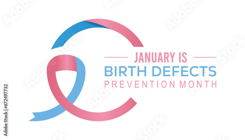 Vector illustration on the theme of National Birth Defects Prevention month observed each year during January.banner, Holiday, poster, card and background design.