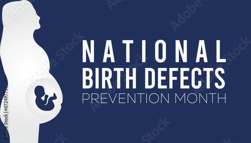 Vector illustration on the theme of National Birth Defects Prevention month observed each year during January.banner, Holiday, poster, card and background design.