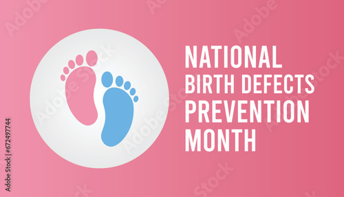Vector illustration on the theme of National Birth Defects Prevention month observed each year during January.banner, Holiday, poster, card and background design.