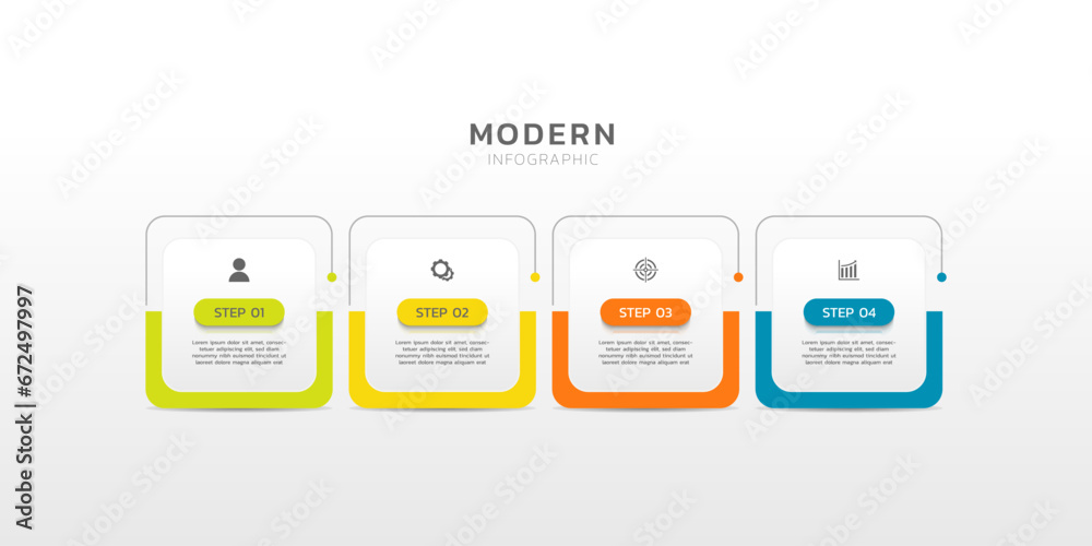 Presentation infographic template business concept with 4 step