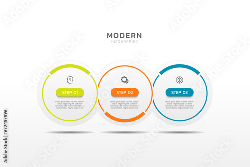 Presentation infographic template business concept with 3 step