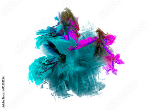 AI generated illustration of an abstract composition of pink and turquoise dynamic background © Wirestock