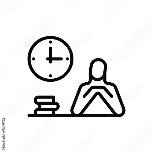 Black line icon for wait 