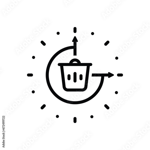 Black line icon for waste time 