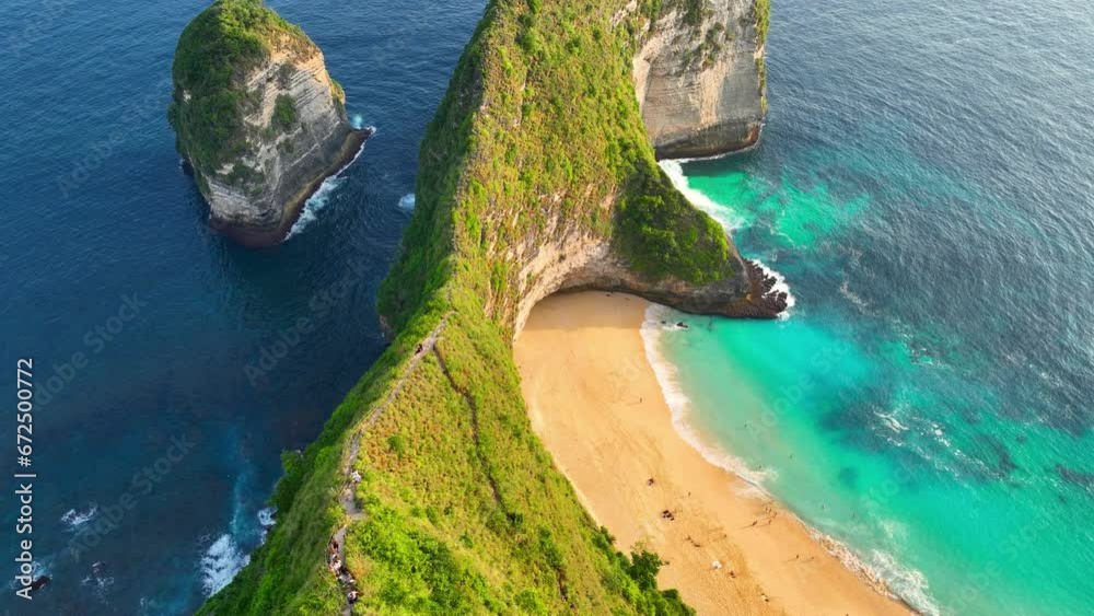 famous beach in Bali, Bali tropical lagoon, aerial view of paradise Nusa Penida island in Indonesia, amazing bay in Indonesia, idyllic Bali travel 