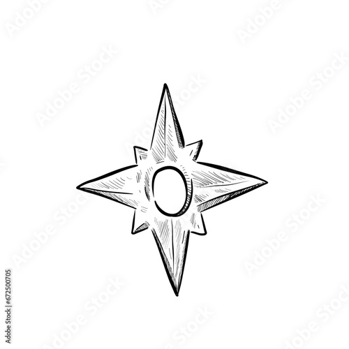 Shuriken handdrawn illustration