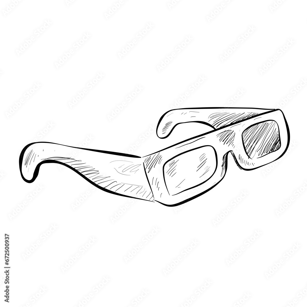 3D glasses handdrawn illustration 3D glasses handdrawn illustration