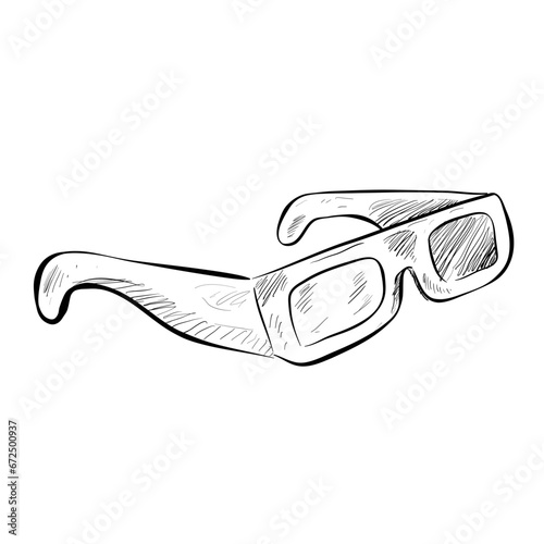 3D glasses handdrawn illustration