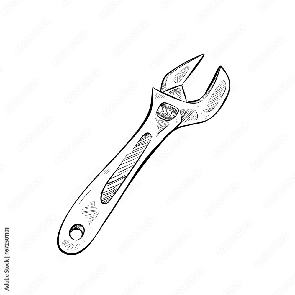 Obraz premium wrench handdrawn illustration