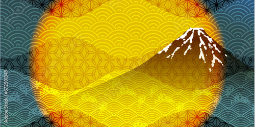 富士山　新年　年賀状　背景