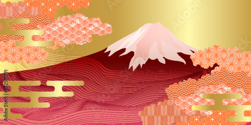 富士山　新年　年賀状　背景