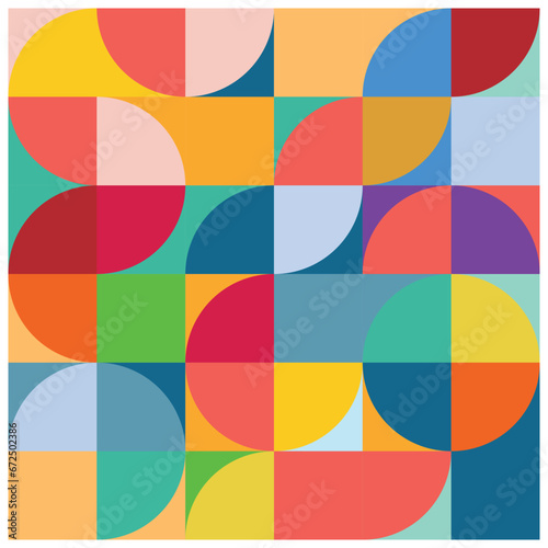 abstract background with geometric shapes. vector illustration. Eps 10. Abstract colorful geometric background with circles and squares. Vector Illustration  in retro style  