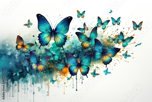 background with butterflies and flowers