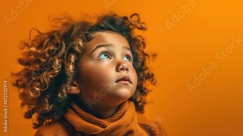 Beautiful little girl looking away 