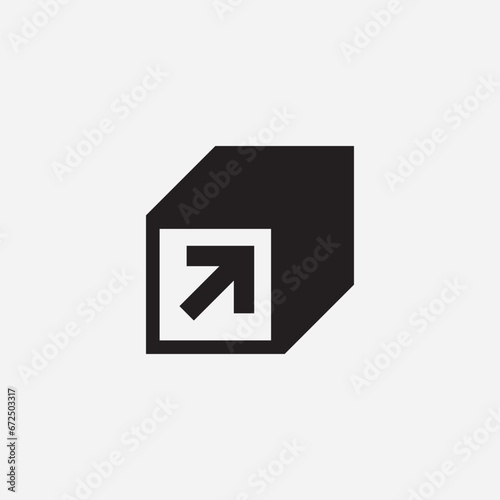 Arrow box logo design illustration vector template