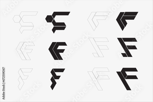 F alphabet letter vector symbol logo