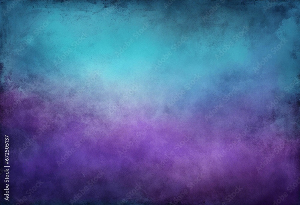 AI generated illustration of a scenic view of purple and blue misty mountains in the foggy sky