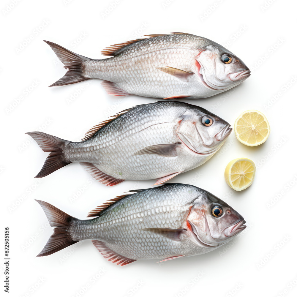 fresh fish on white background fresh fish on white background