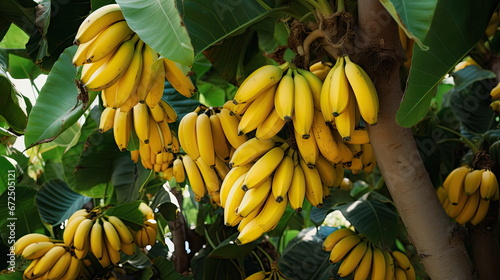 Yellow Bananas On The Tree