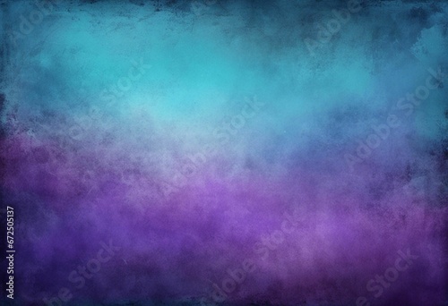 AI generated illustration of a scenic view of purple and blue misty mountains in the foggy sky