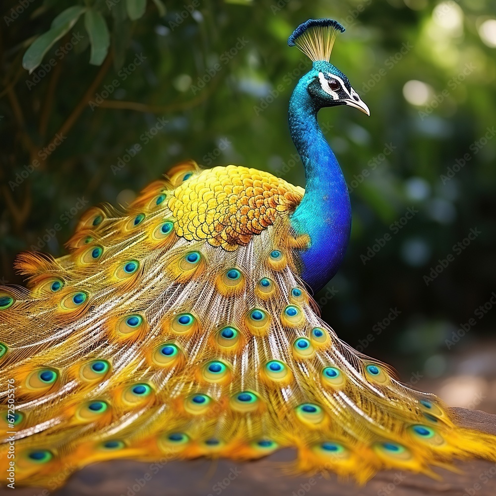 Obraz premium peacock with feathers out
