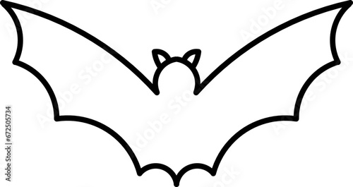 Minimalist silhouette of a bat