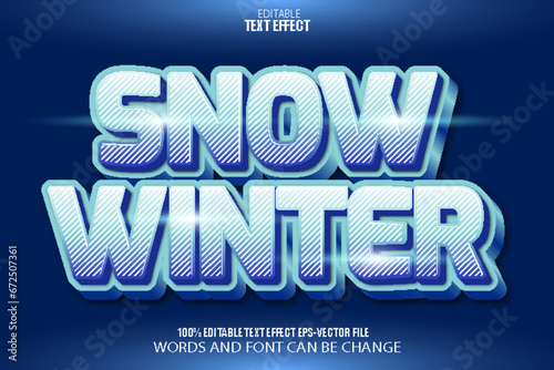 Snow Winter Editable Text Effect Modern Style