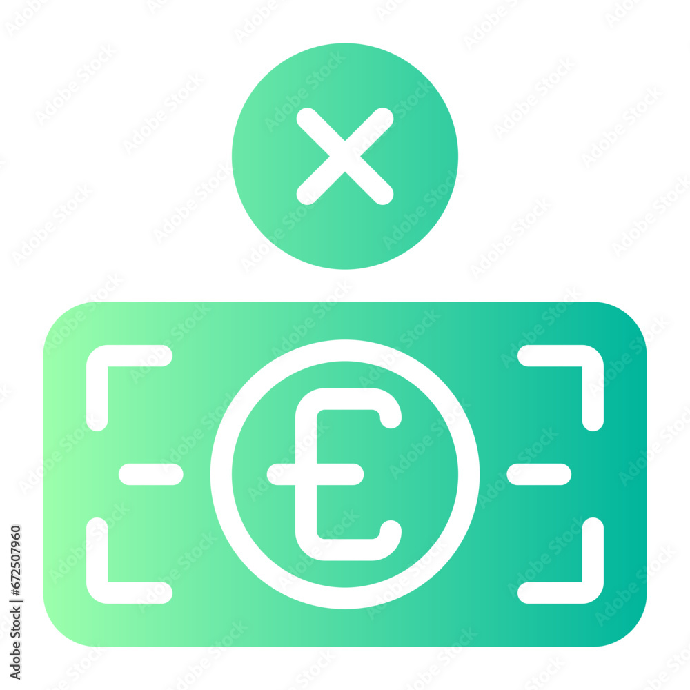 Obraz premium not accepted gradient icon