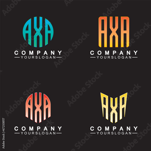 Initial Letters AXA Logo Design Vector Template. photo