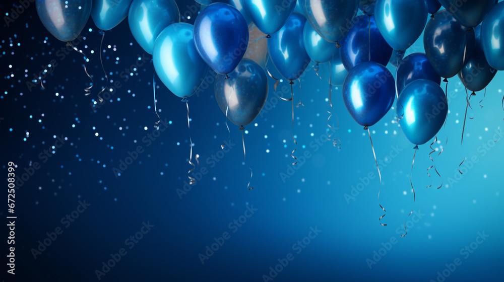 Fototapeta premium anniversary balloons blue white