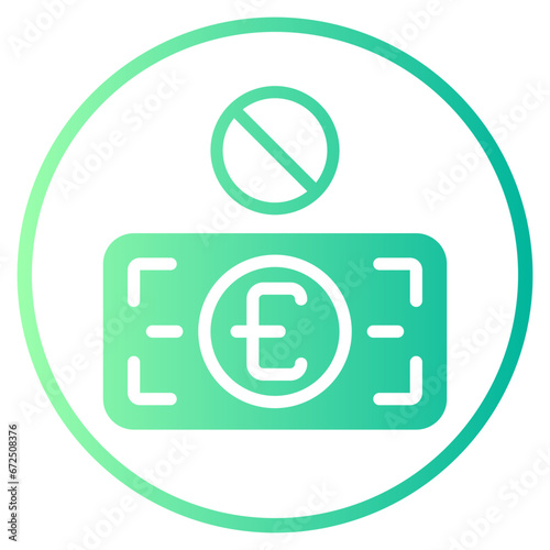 no money gradient icon