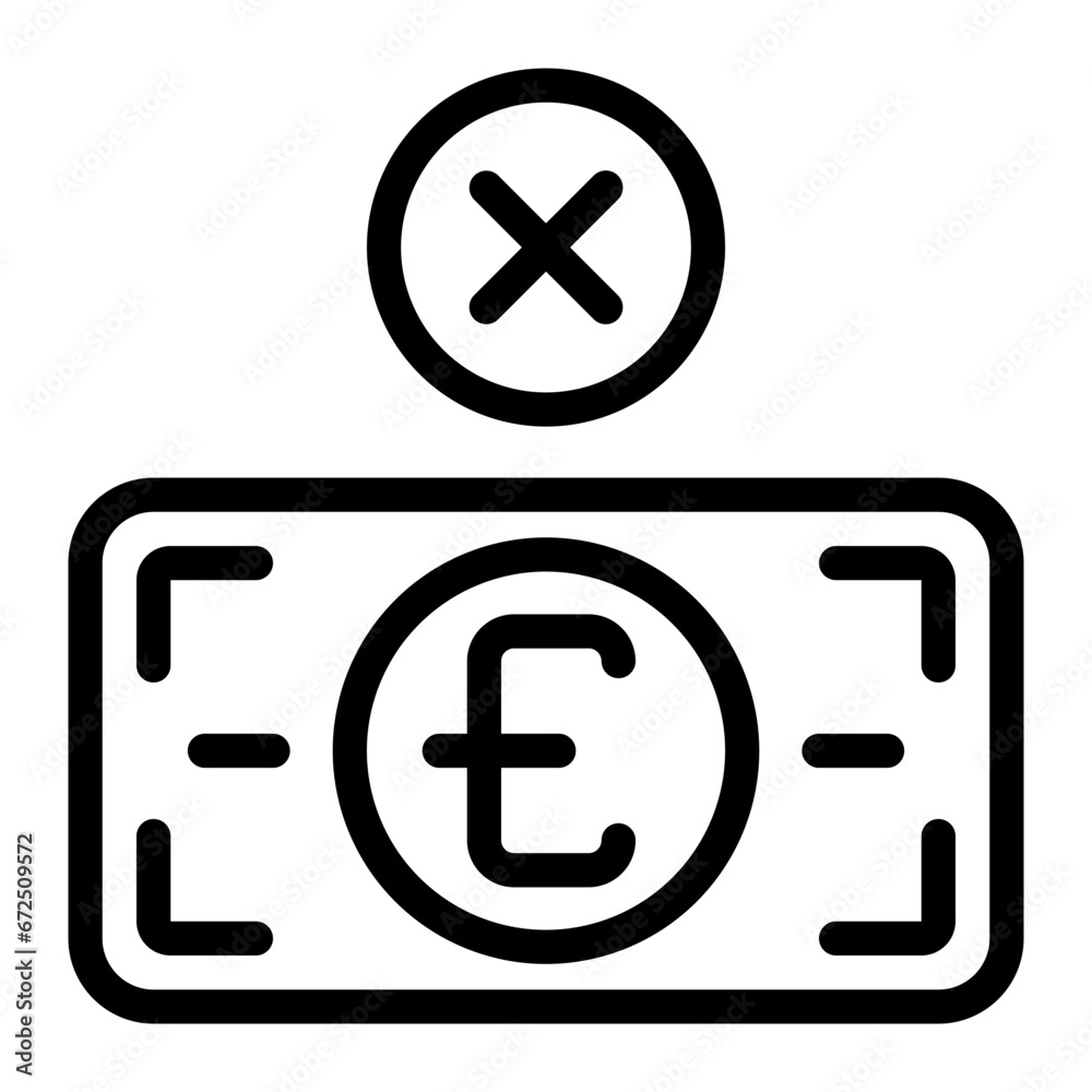 Obraz premium not accepted line icon