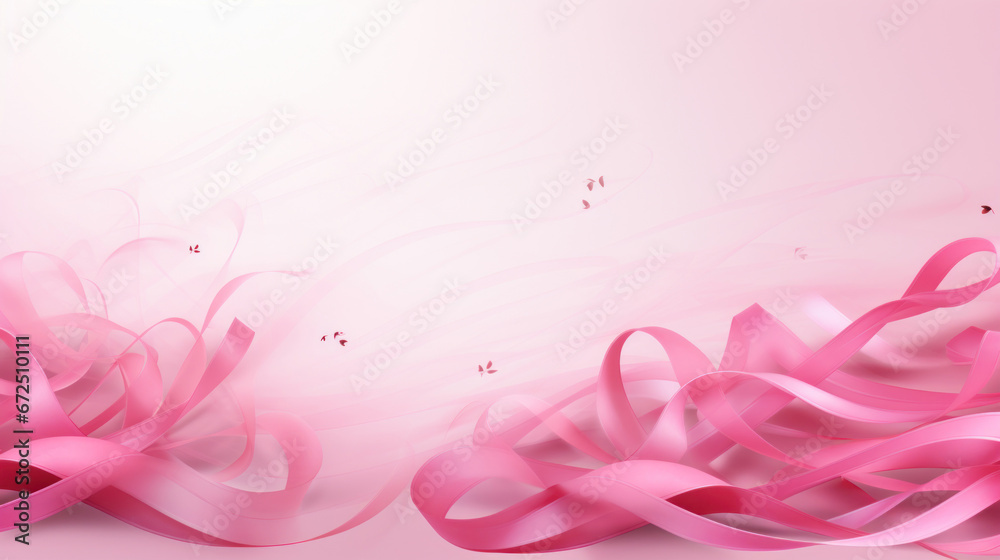 Pink ribbon over pink background. Design creative for International Women's Day, breast cancer awareness, Mother's day, Valentine's Day. Concept design for ad, social media, flyer. Generative AI Pink ribbon over pink background. Design creative for International Women's Day, breast cancer awareness, Mother's day, Valentine's Day. Concept design for ad, social media, flyer. Generative AI