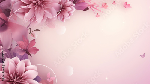 Flower with butterfly and decoration. Design for International Women's Day, breast cancer awareness, Mother's day, Valentine's Day. Concept design for ad, social media, flyer. Generative AI © goku4501