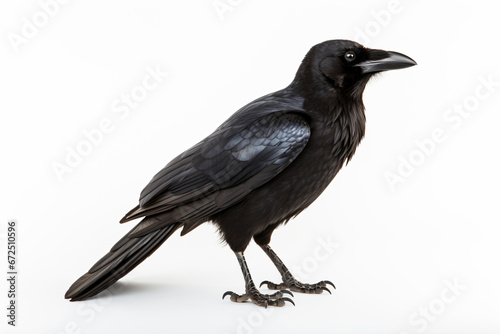 a black bird standing on a white surface  © mizmizstk